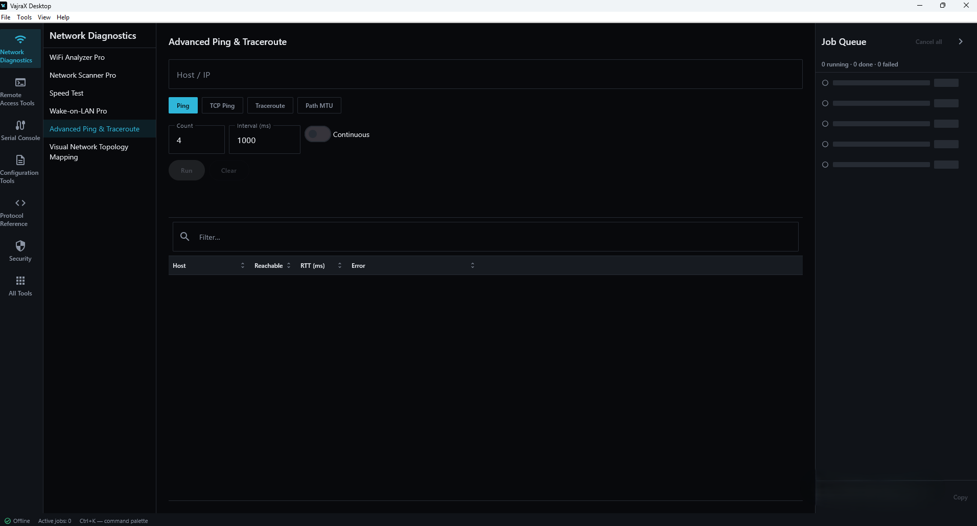 Advanced Ping and Traceroute tool